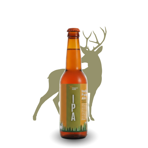 ipa flasche und hirsch india pale ale wasserberg brewing transparent